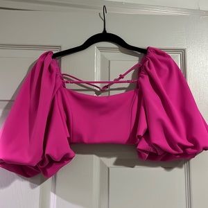 Pink cropped blouse